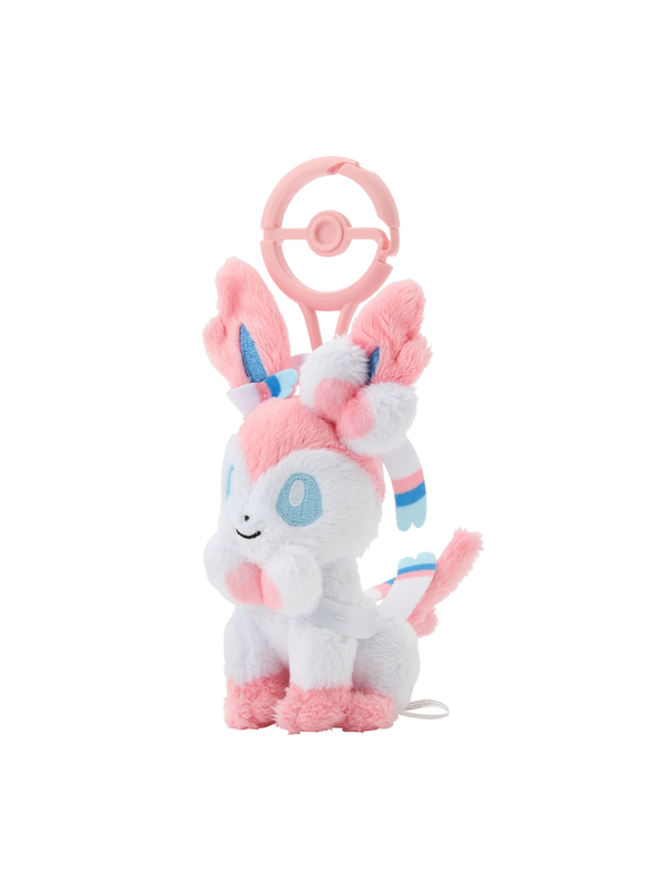 Pokemon Sylveon Mascot Plush with Poke Ball Carabiner Bag Charm