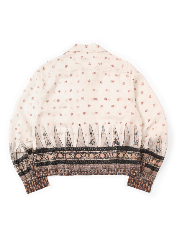 Kapital Sheer Sarasa Pattern Open Collar Shirt Drizzler