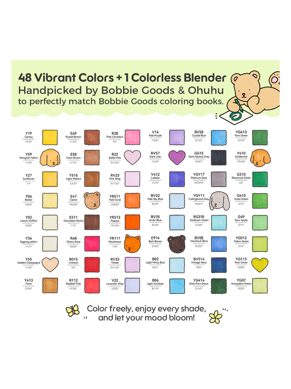 Ohuhu x Bobbie Goods Illustration Markers Set – 48 Colors