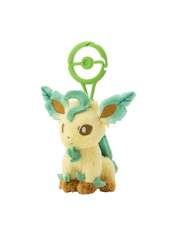 Pokemon Leafeon Mascot Plush with Poke Ball Carabiner Bag Charm