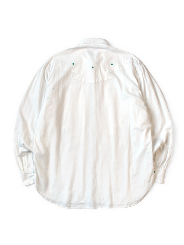 Kapital 5.5oz White Denim Thunderbird Husky Western Shirt