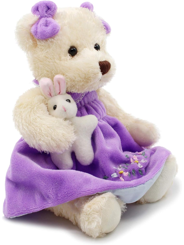 Oitscute Teddy Bear Plush Toy Purple Dress
