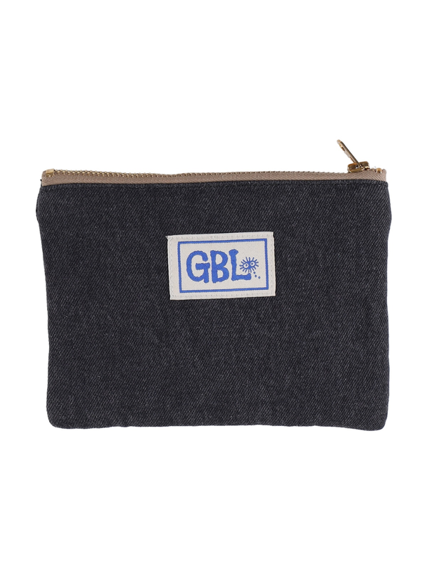 Pom Poko Shokichi Black Denim Pouch