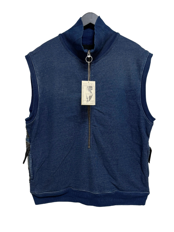 KAPITAL IDG fleece BORO half zip vest