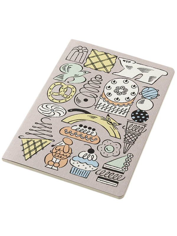 Midori Yuru Log B6 Dot Grid Notebook - Sweets & Animals Design (15399006)