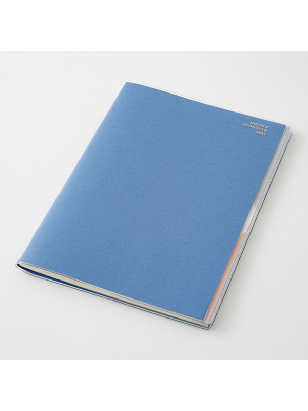Midori 2027 B6 Double Schedule Monthly Diary Blue