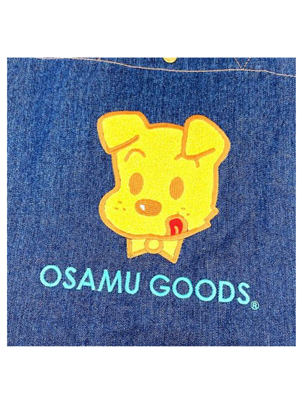 Osamu Goods Denim Tote Bag Embroidered Dog Navy