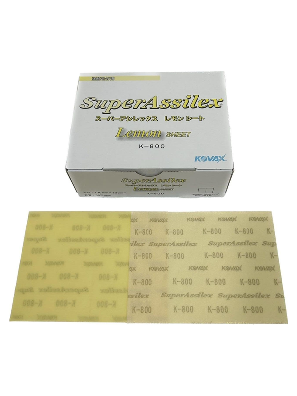 KOVAX Super Assilex Lemon Sheet K-800 Hook & Loop Sanding Sheets Box of 50