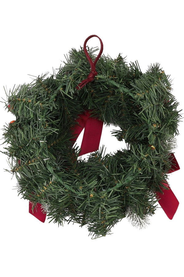 Afternoon Tea Large Christmas Wreath with Red Apples and Velvet Ribbon