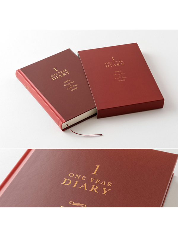 MIDORI 1 Day 1 Page Diary Red - Daily Journal (12714006)