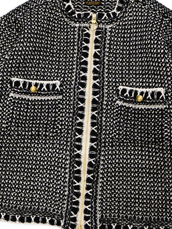 Kapital 5G Knit Zip Cabaret Cardigan Knit Sweater