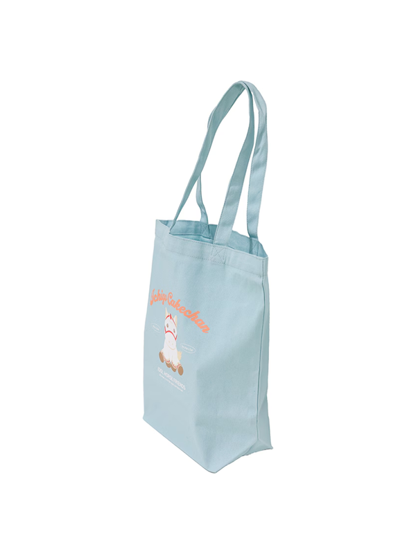 Ichigo Cake Chan Canvas Tote Bag Sky Blue Cotton Shopper