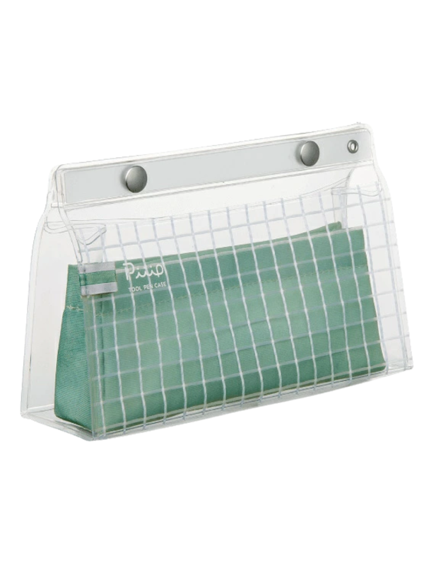 KOKUYO Tool Pencil Case Peep - Transparent Pen Organizer with Inner Storage Case