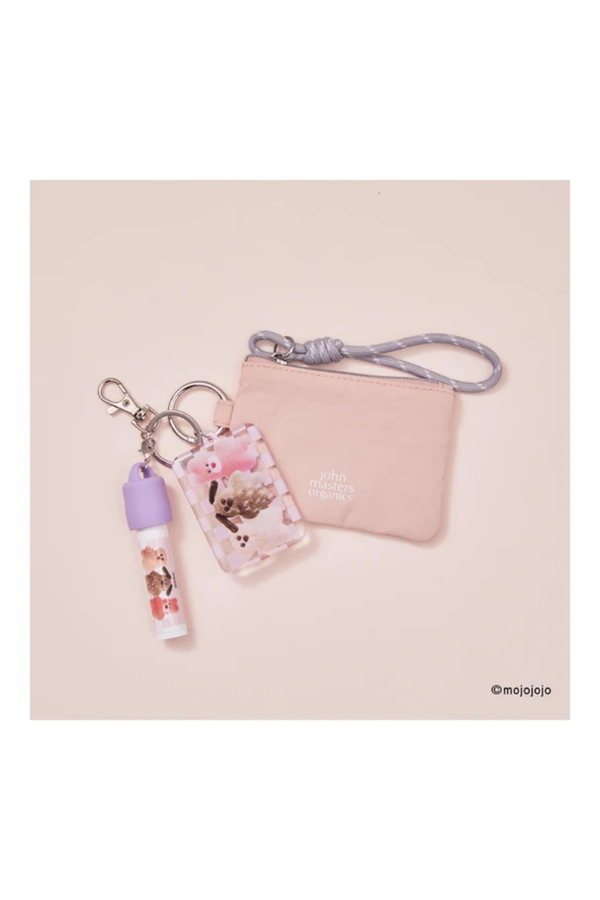 mojojojo × John Masters Organics Lip Calm Keychain & Pink Charm Pouch Set