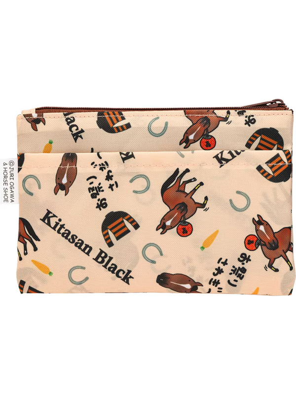 Ogawa Juri Kitasan Black Coin Purse Horse Illustration Coin Case