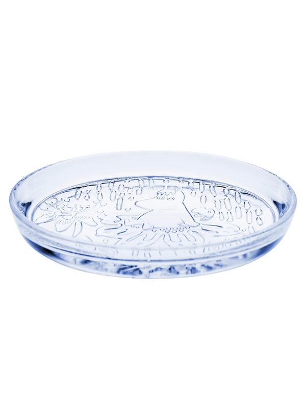 Moomin Glass Plate 15.5cm Aqua Blue