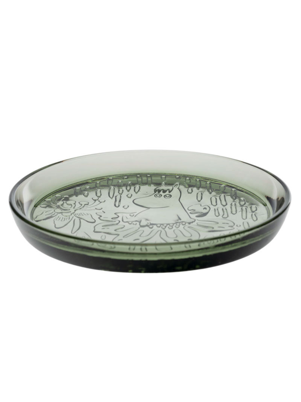 Moomin Glass Plate 15.5cm Pine Green