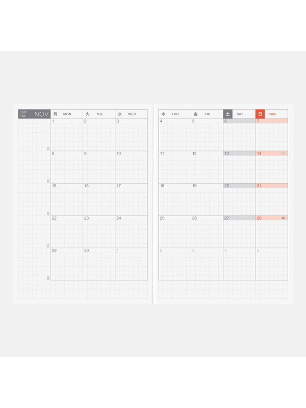 Hobonichi Techo Original 2027 English Edition Planner A6