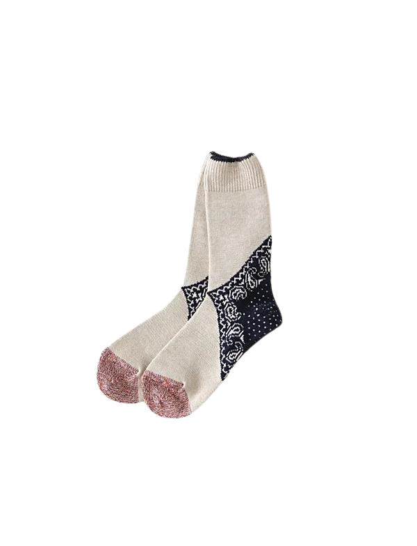 KAPITAL  96 Heel Paisley Bandana Socks