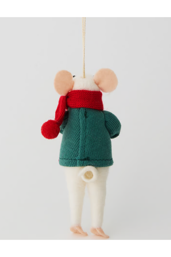 KIKA Wool Felt Mouse Snowman Christmas Ornament