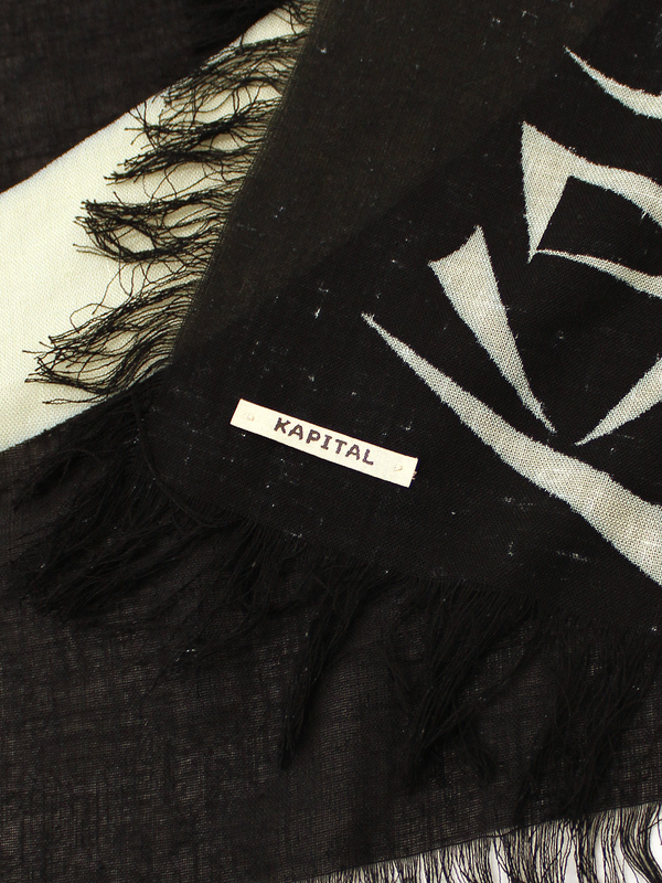 Kapital Rayon Fringe Square Stole (GIANT PEACE) Scarves