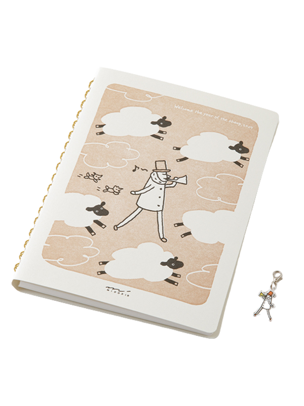 Midori Ojisan B6 Ring Notebook & Acrylic Charm Set (91804435)