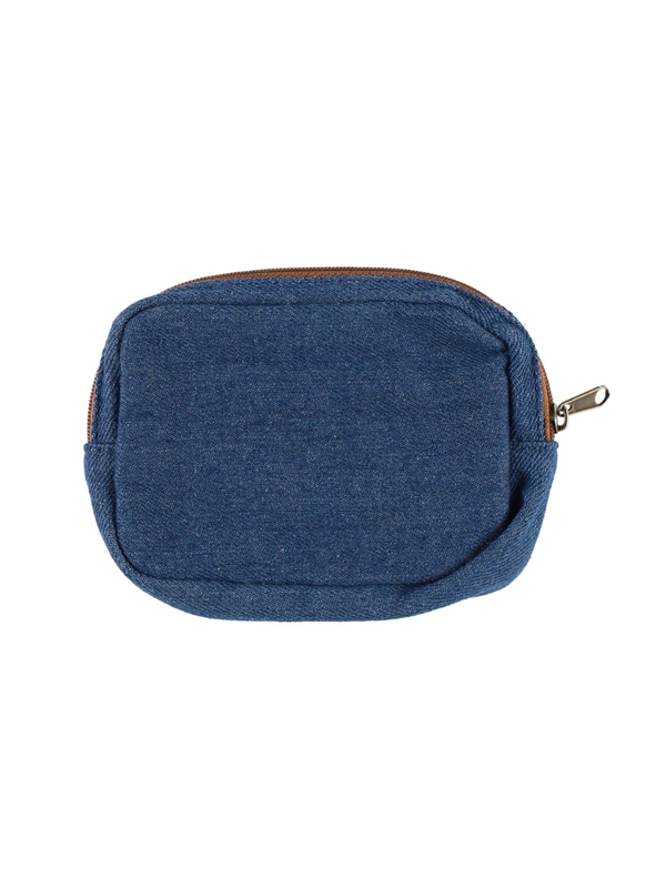 My Neighbor Totoro Denim Mini Pouch Embroidered Floral Design