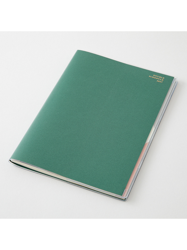 Midori 2027 B6 Double Schedule Monthly Diary Green