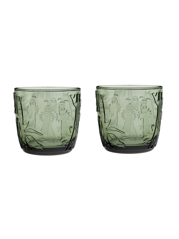 Moomin Arabia Pine Green Tumbler Glass Pair