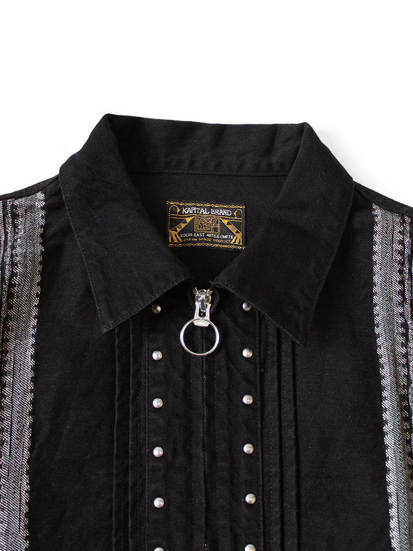 Kapital 12oz Arrow Pattern Jacquard Denim Drizzler Jacket