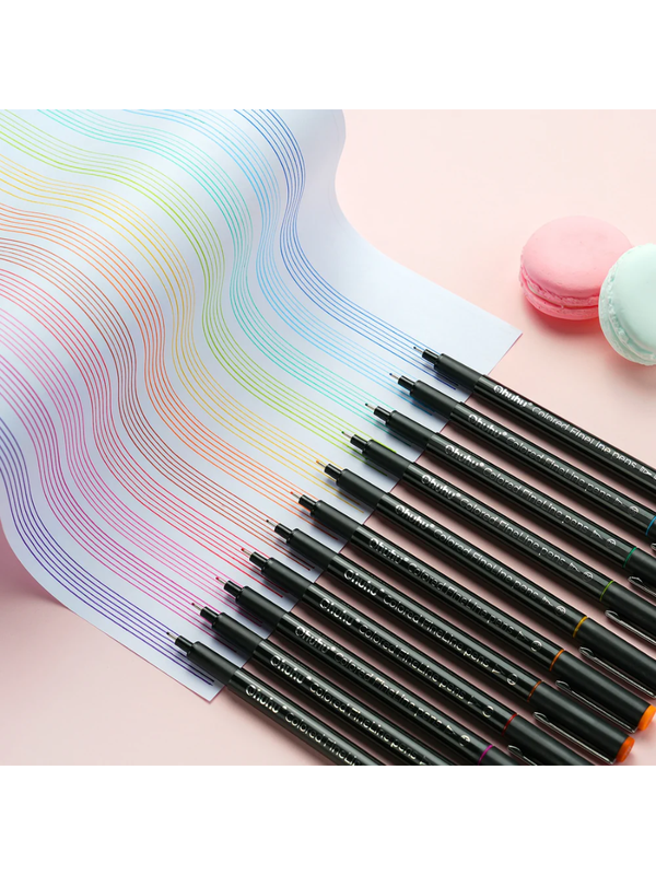 Ohuhu Colored Fineliner Pens Set  18 Pack with 12 Colors