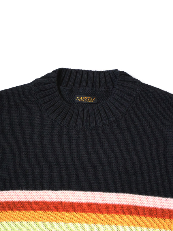Kapital 5G Cotton Knit RAINBOW PECKISH RAINBOWY Crew Knit Sweater