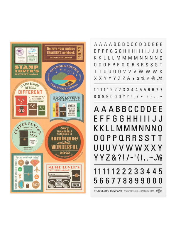 TRAVELER'S notebook 2027 Diary Customization Sticker Set