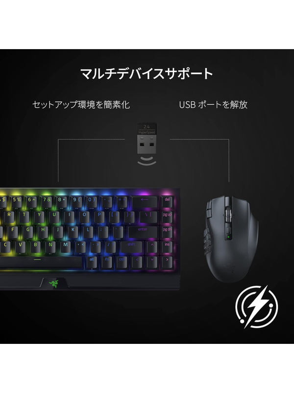 Razer Naga V2 HyperSpeed Wireless MMO Gaming Mouse 19 Programmable Buttons Focus Pro 30K Black