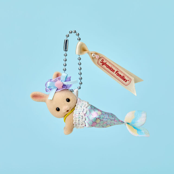 Sylvanian Families Milk Rabbit Baby Mermaid Keychain Crawling Figure Charm