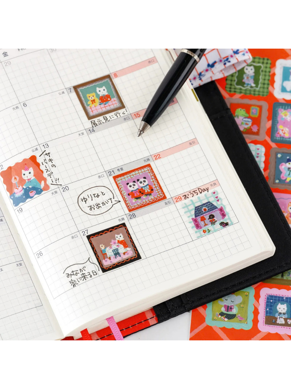 Hobonichi Yumi Kitagishi White Cat Daily Life Planner Stickers