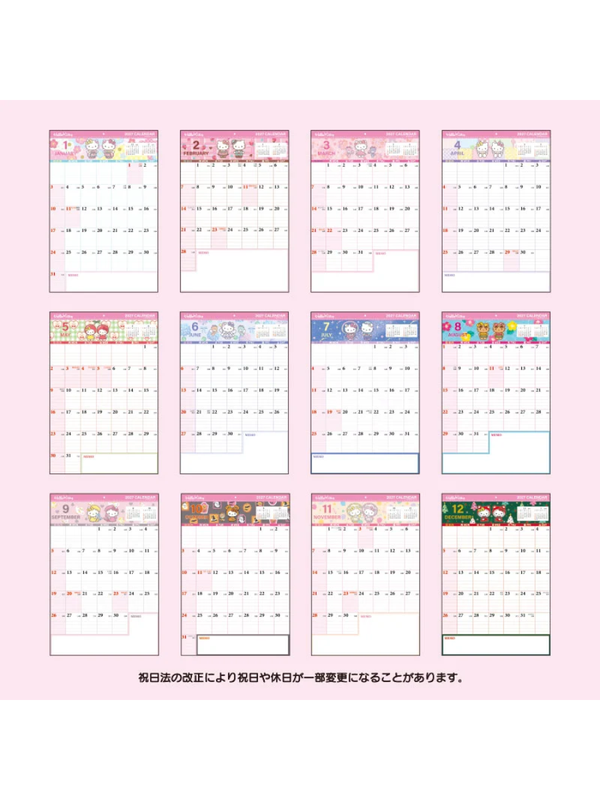Sanrio Hello Kitty 2027 Wall Calendar Large Write-In Family Planner