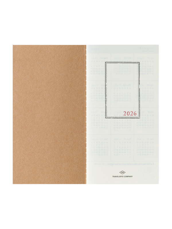 Traveler’s Notebook 2026 Monthly Diary Refill Regular Size