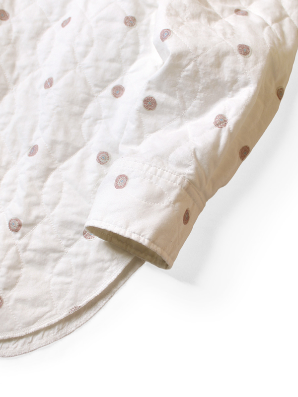 Kapital Cotton Quilted Bean Pattern Print Husky Western Shirt
