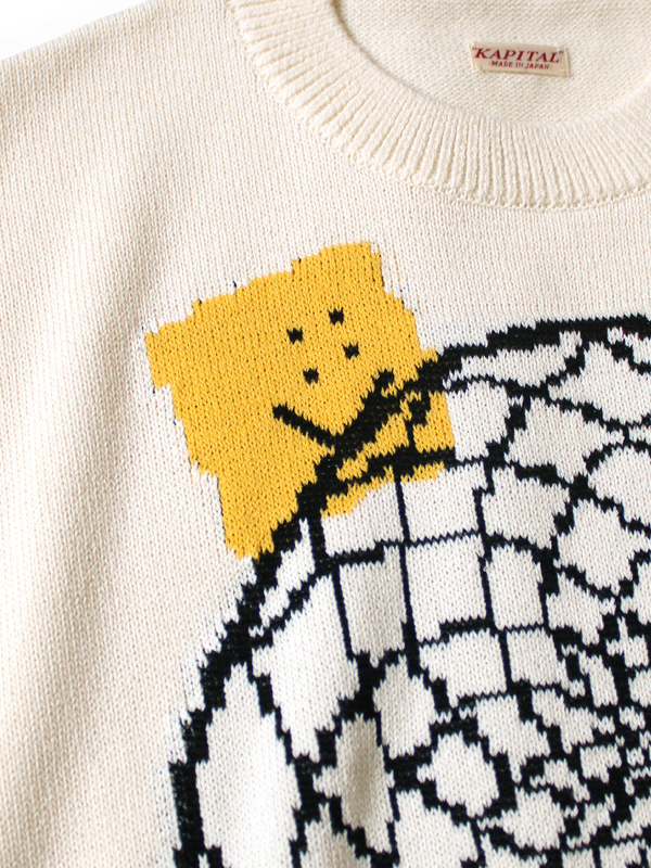Kapital 7G Knit PECKISH Dreamcatcher Crew Neck Sweater