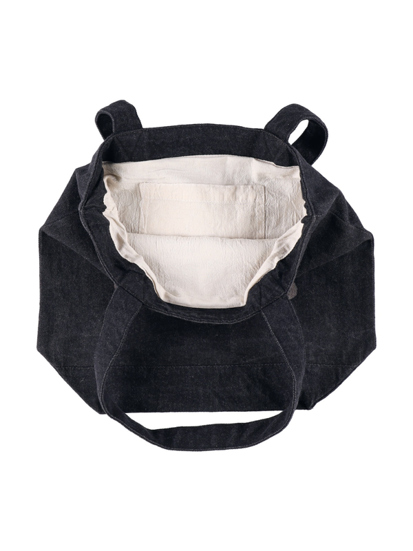 Pom Poko Shokichi Black Denim Tote Bag