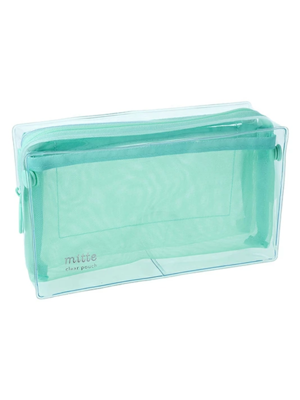 Mitte Clear Multi-Compartment Mesh Box Pouch