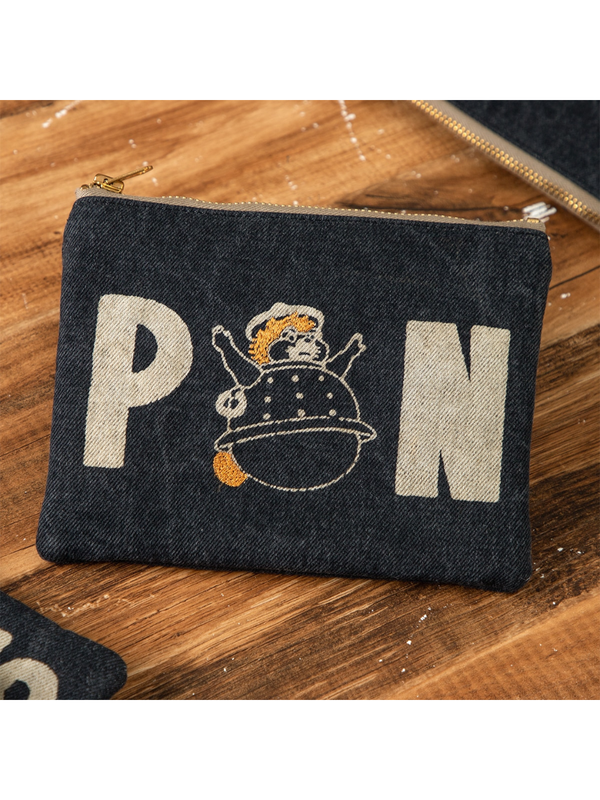 Pom Poko Shokichi Black Denim Pouch