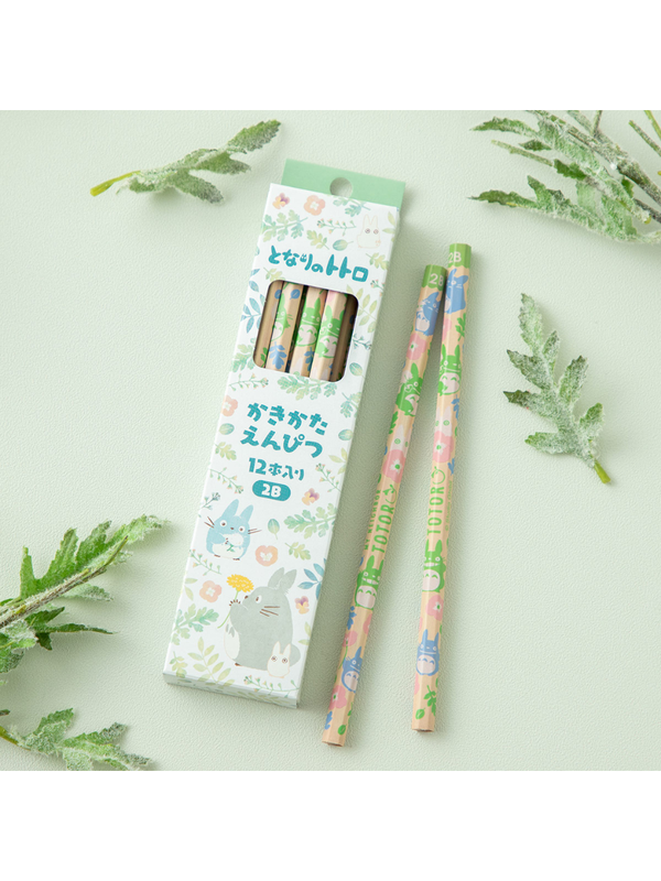 My Neighbor Totoro 2B Pencil Set 12 Pack Colorful Leaf Design
