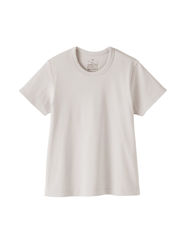 MUJI Women's Cooling Sweat-Resistant Crew Neck Short-Sleeve T-Shirt