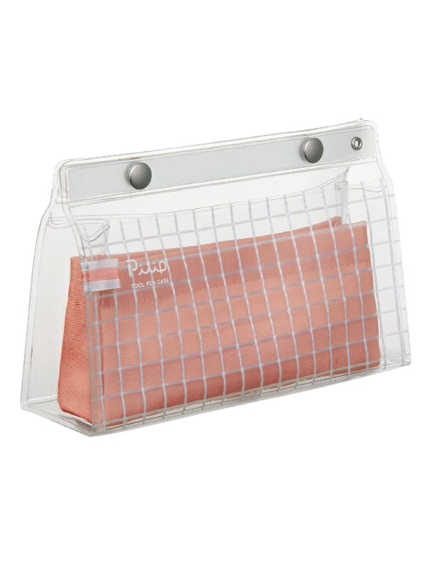 KOKUYO Tool Pencil Case Peep - Transparent Pen Organizer with Inner Storage Case