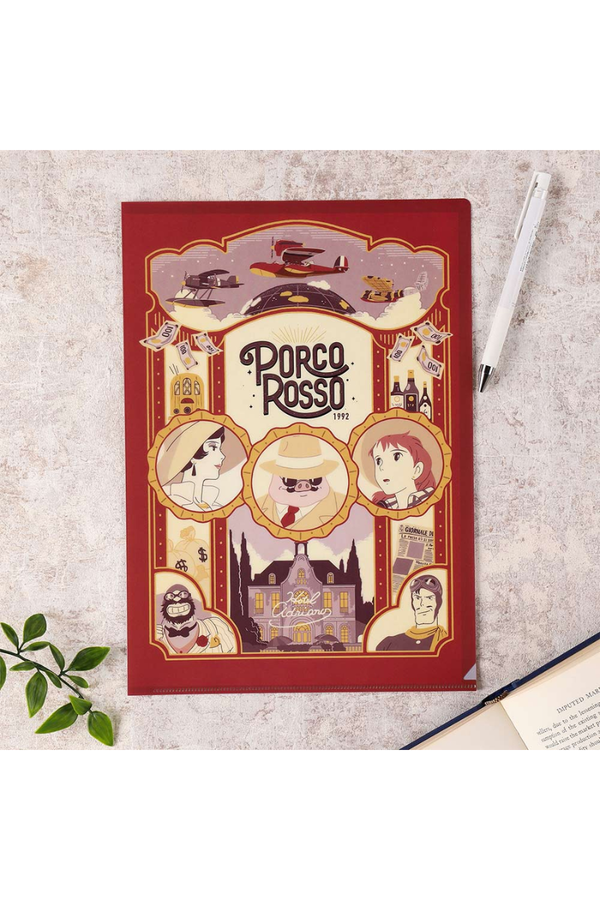 Porco Rosso Retro Frame A4 Clear File Folder