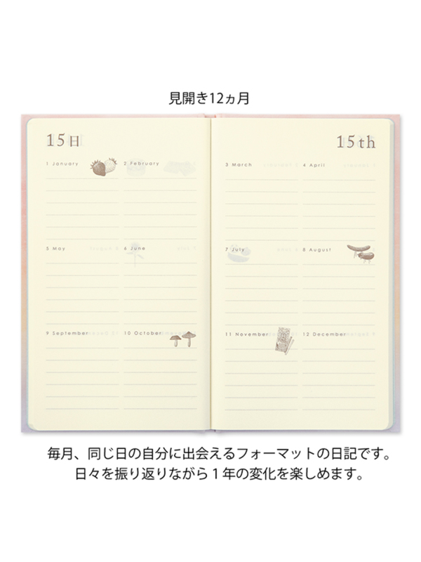 MIDORI 12 Month Continuous Diary - Pink (12898006)