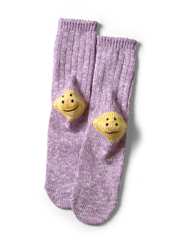Kapital 56-ply 3x1 rib RAINBOWY HAPPY HEEL socks