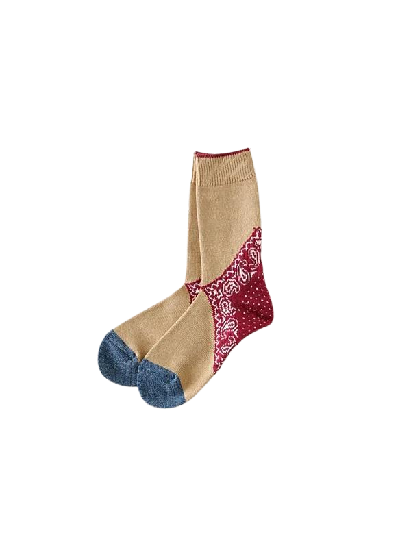 KAPITAL  96 Heel Paisley Bandana Socks